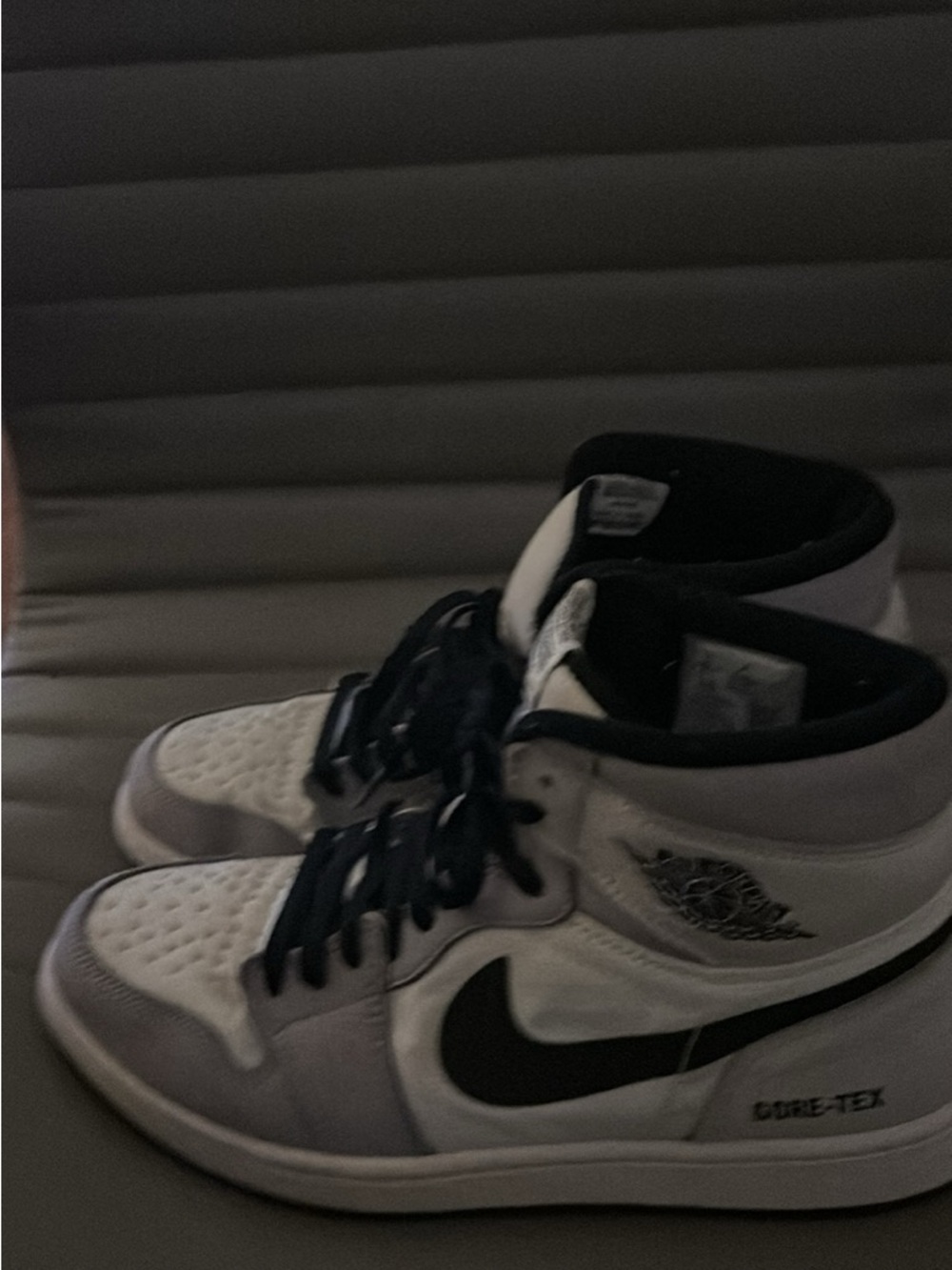 Nike White and Black High-Top Sneakers